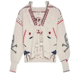 Zadig and Voltaire Amanda Cashmere Tie Neck Sweater Sz XS NWT